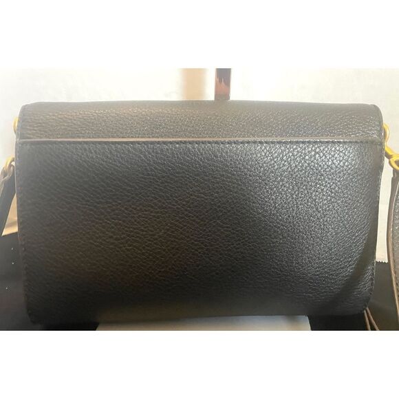 Tory Burch McCraw Black Leather Crossbody Bag Wallet Clutch Purse - Picture 5 of 13